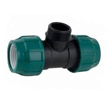 Тройник компрес. резьбовой 25х1/2х25 ц/ш/ц