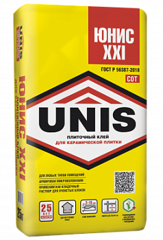 Клей плиточный ЮНИС XXI 25кг