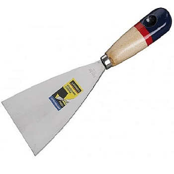 Шпатель  80мм нерж.с дер.ручкой STAYER PROFI