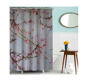 Штора д/ванной 180х180 ткань MZ-83 "Цветущие ветви"