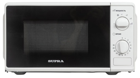 1. СВЧ SUPRA 20MW65 белый, 20л, 700Вт, механич.панель