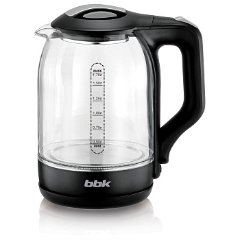 Чайник BBK EK1724G черный, 1,5л, 2,2кВт, диск