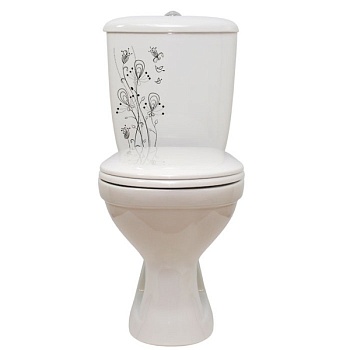 Унитаз-компакт СУПЕРКОМПАКТ декор ЦВЕТЫ пластик