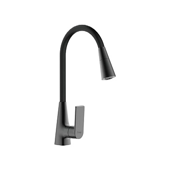 Смеситель для кухни FRAP F4471-6 черный ,d35, гибкий излив, латунь