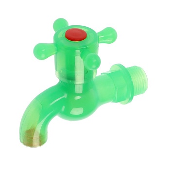 Кран водоразборный  ручка крест, шаровый механизм,цвет микс