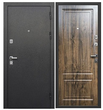 Дверь стал. ТОЛСТЯК букле черн./грецк.орех 96R (правая)