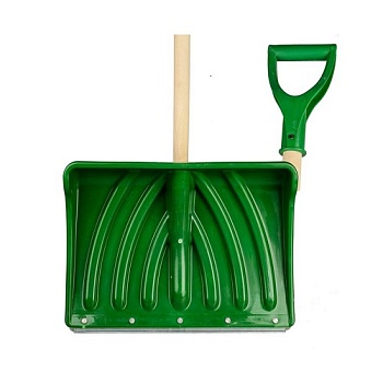 Лопата КРЕПЫШОК 465*340 цветнаяс оцинк. планкой дер.черен+ручка