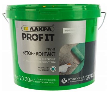 Грунтовка бетон контакт 6кг Лакра PROF IT