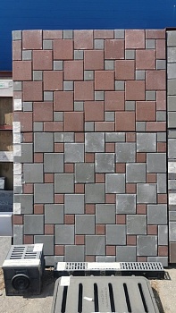 Плитка тротуарная "Квадрат" 100*100*60мм красная (100шт в м2) (10м2 в поддоне)