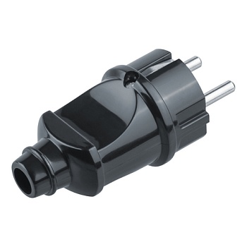 Вилка прямая 61 360 NCA-PL02-16A-E-BL с заземлением черная Navigator