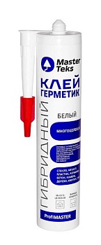 Клей гибридный ультрафикс MasterTeks Profimaster, 290 мл, белый