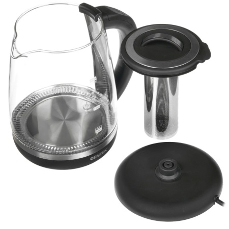 3. Чайник Centek CT-0017  стекло, 2.0л, 2200Вт, функция заваривания чая, внутр. LED подсветка