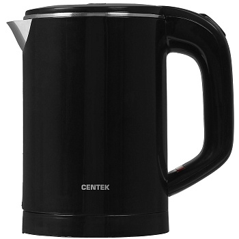 Чайник Centek CT-0006 <Black> 0.6л, 1100Вт, бесшовная колба, двойные стенки, защита от перегрева.