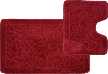 Коврик  для ванной Zalel  60*100+50*60мм бордо