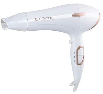 Фен Centek CT-2235 (бел+золото) 2200Вт, 2 скорости, 3 режима, холодный обдув, концентратор