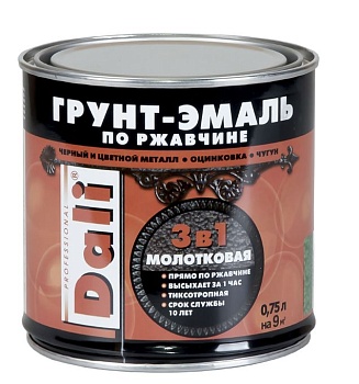 Грунт- эмаль по ржавчине 0,75л молотковая бронза 3в1 РОГНЕДА