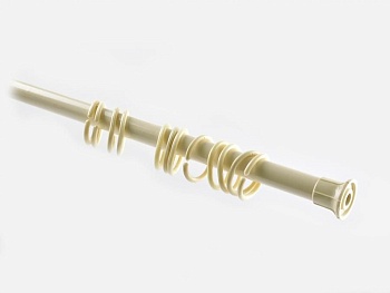 Карниз для ванной  "Прима" 120-210см, бежевый с кольцами