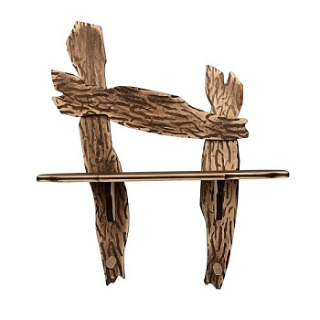 Полка с вешалкой 2 рожка состареная 15*58*59 липа