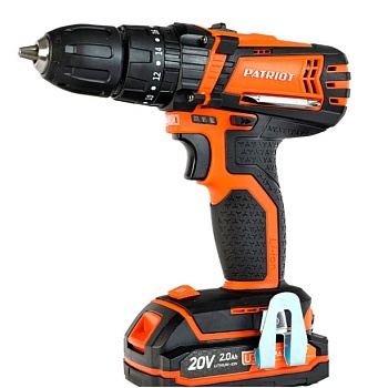 Дрель аккумуляторная шуруповерт Patriot BR 201UES-H, 20 В, 2 x 2 Ач Li-ion, ЗУ