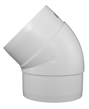 Колено круглое,пластик,  45гр. D100