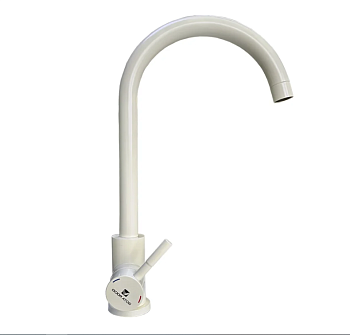 Смеситель для кухни Gota Rocio с высоким изливом Marismas 14410 молочно-белый нержавеющая сталь