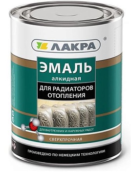 Краска-эмаль д/радиаторов алкидн. 0,9кг ЛАКРА