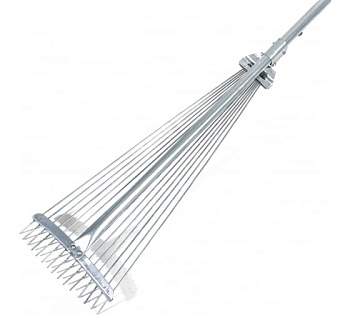 Грабли веерные Пластинч. раздвижные на металл. ручке 15зуб