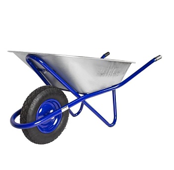 Тачка строительная СИЛАЧ - ТСт 100/1, 1 колесная, (100л для сыпучего груза), 180кг, 4.00-8/16 Синяя 