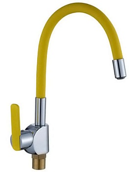 Смесительд/кухни Santa-Barbara Gota Rosio ,шар.с желт.силик.излив, крепл.гайка,желт.