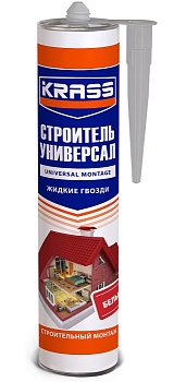 Клей KRASS Жидкие гвозди Строительный монтажный белый 300мл