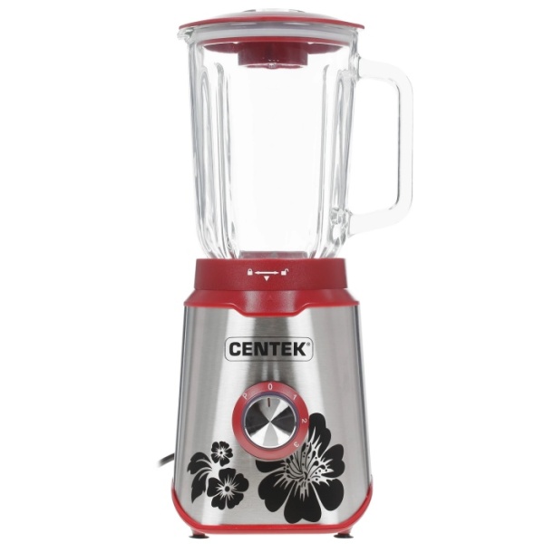 1. Блендер настольный Centek CT-1327 1000Вт, СТЕКЛЯННЫЙ СТАКАН, стальн. корпус, LED, 3 скорости