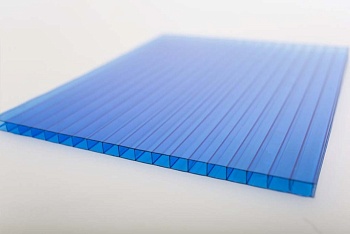 Поликарбонат сотовый 2,1х12м т. 6мм синий