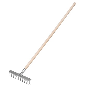 Грабли клепаные 12-Зубые витые, нерж. с черенком