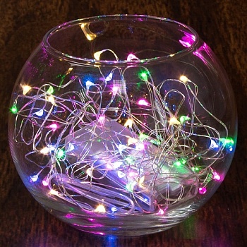 Гирлянда на батарейках SYDB-041904, разноцветная, 50 ламп, 5 м