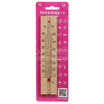 Термометр комнатный ТБ-206дерево в блистр.1Т3