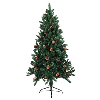 Ель искуственная 120 см ПВХ + ПЭ, с шишками