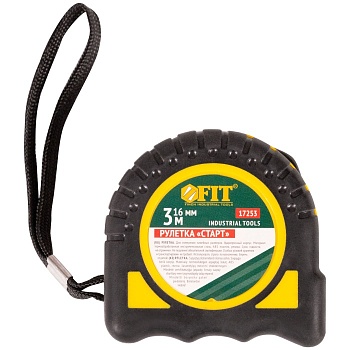 Рулетка 3м*16мм, магнит, прорезиненый корпус, СМАРТ