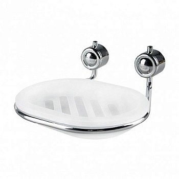 Мыльница настенная металл.хром +пластик "Рыжий кот"