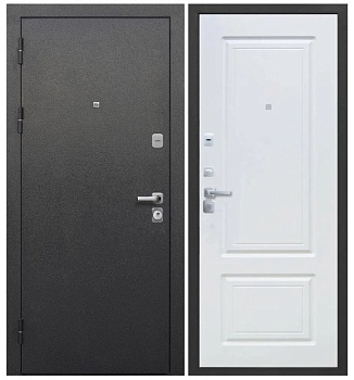 Дверь стал. ТОЛСТЯК букле черн./бел.ясень 96 лев.