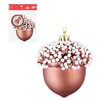 Подвеска "Желудь" 6.5х7см, пластик, 1 шт, розовое золото