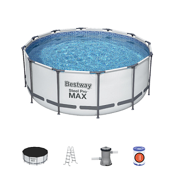 Бассейн каркасный Bestway 56420BW с фильтр-насосом, тентом и лестницей, 366х122 см