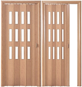 Дверь-гармошка стекло (Миланский орех)