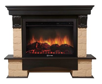 Портал Firelight Forte 30U угловой камень беж / темный дуб