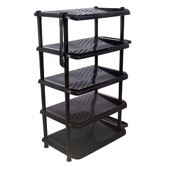 ЭТАЖЕРКА ДЛЯ ОБУВИ "КОМФОРТ" 5 ПОЛОК, ЧЕРНАЯ