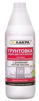 Грунт Лакра интерьерный против плесени 1л глубокого проникновения