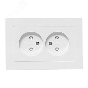 Розетка 2-м СП Минск 10А IP20 без заземл. защ. шторки бел. Basic EKF 