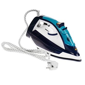 Утюг Centek CT-2356 BLUE 2200Вт, керамическ подошва, 250мл, паровой удар, самоочистка