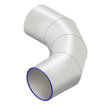 Отвод 4х-секц. ф.130мм ПЭ RAL9003 (белый)