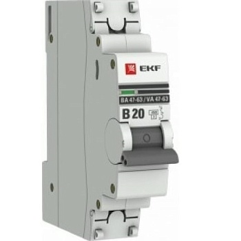 Автомат.выкл. мод.1п 20А 4,5кА EKF