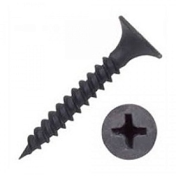 Саморез оксидированный 3,5х25 с потайной головкой частая резьба